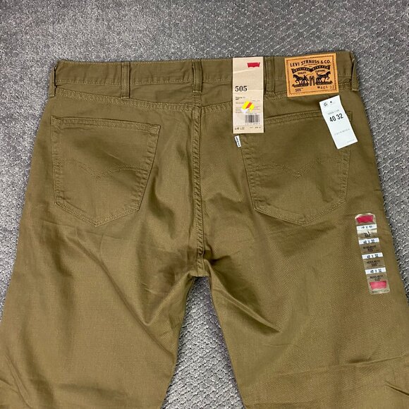 Levi's 505 Regular Fit Straight Leg Jeans Men's 40 x 30 Light Brown Cotton - Picture 4 of 14